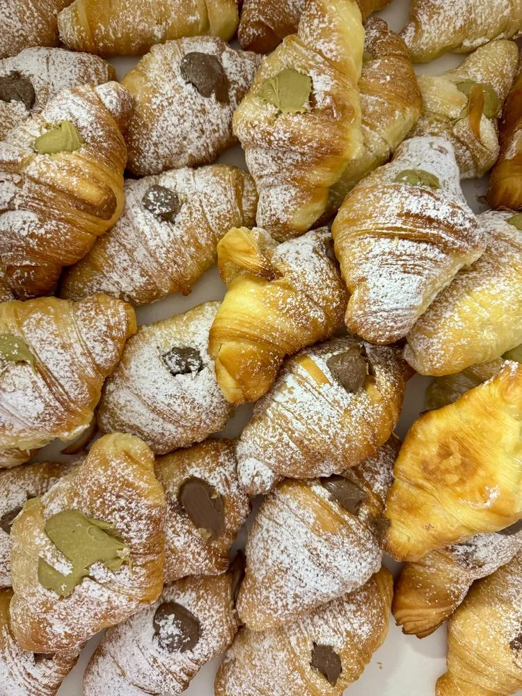 Fresh croissants close-up