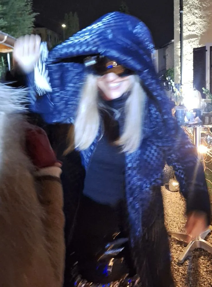 Blue sequin costume night